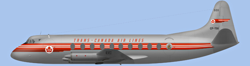 David Carter illustration of Trans-Canada Air Lines Viscount CF-TGI